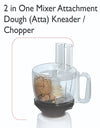 2 in 1 Maggi Rio Universal food processor (Chopper & Atta Kneading )attachment for your existing Mixer