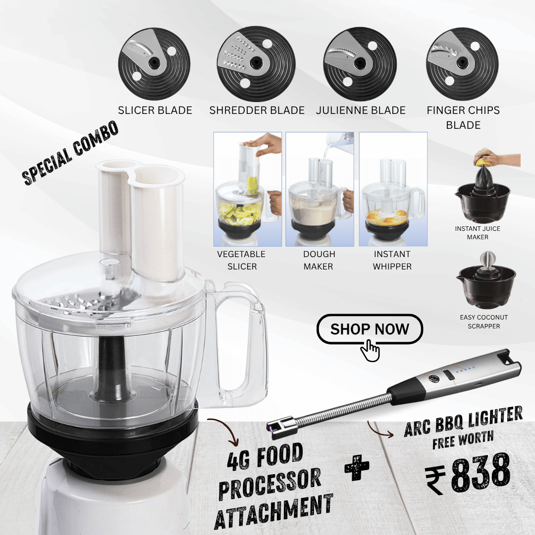 4G Food Processor Attachment Combo with Arc BBQ Lighter up